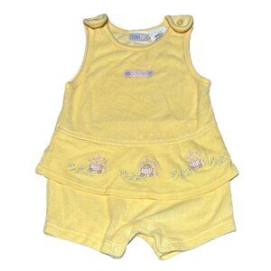 McBaby Girl’s Yellow Terry Cloth Tank Short Romper Size 3-6 Months
